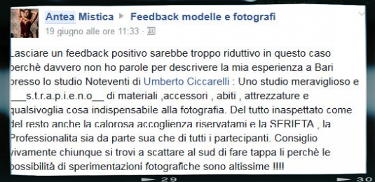 Feedback modelle e fotografi